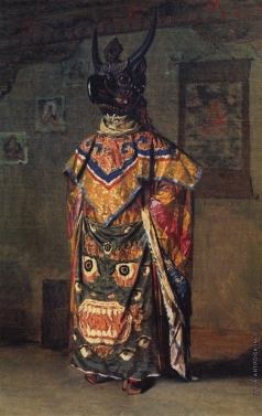 Верещагин В. В. Буддиский лама на празднике в монастыре Пемиончи. Сикким
