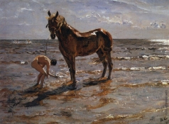 Серов В. А. Купание лошади
