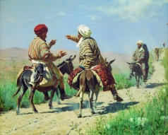 Верещагин В. В. Мулла Рахим и мулла Керим по дороге на базар ссорятся
