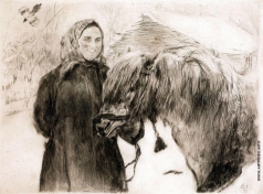 Серов В. А. Баба с лошадью