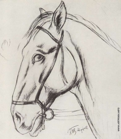 Петров-Водкин К. С. Рисунок для картины Купание красного коня