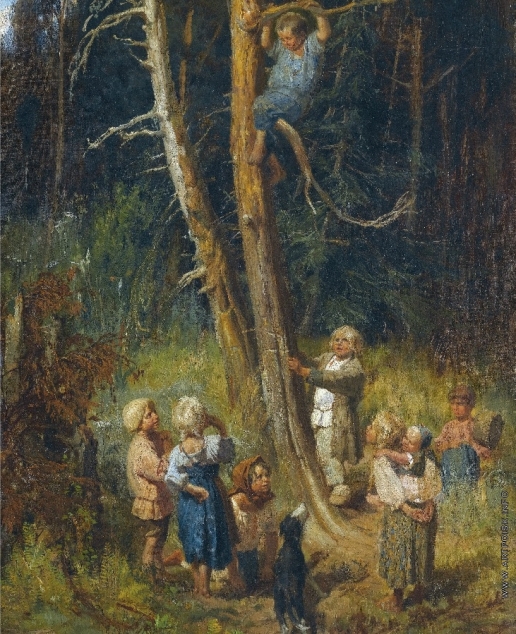 Васнецов В. М. Ребенок на дереве в лесу
