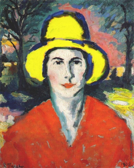 Малевич К. С. Портрет женщины в желтой шляпе