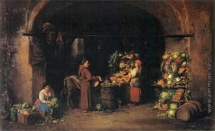Риццони А. А. Капуцин собирает на монастырь в римской овощной лавке. (Овощная лавка)