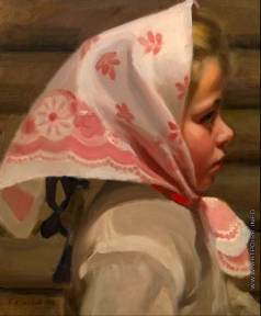 Кустодиев Б. М. Девочка в платке