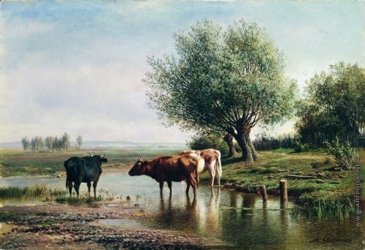 Клодт М. К. Пейзаж с коровами