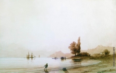 Айвазовский И. К. Вид на скалистый берег со стороны моря