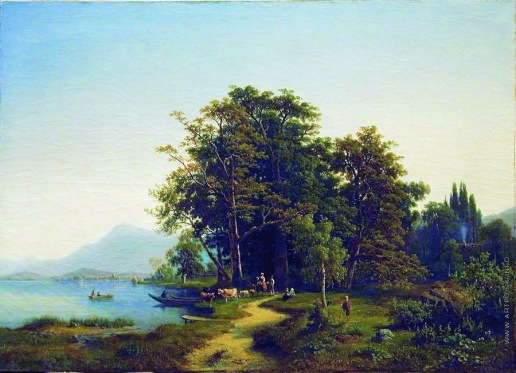 Клодт М. К. Пейзаж с горным озером