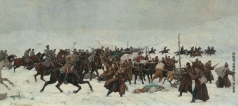 Ковалевский П. О. Атака русской кавалерии на турецкий обоз. 1877 год