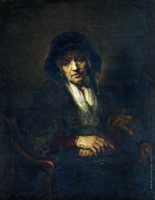 Репин И. Е. Портрет старушки. Копия с оригинала Рембрандта (1654, ГМИИ)