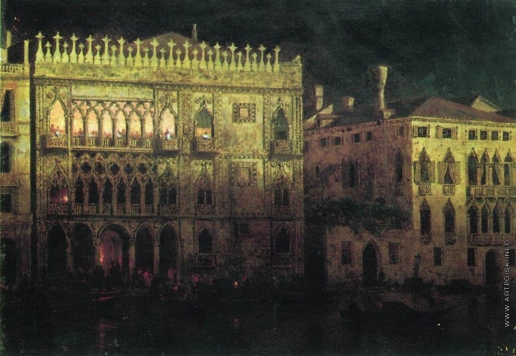 Айвазовский И. К. Дворец Ка д'Ордо в Венеции при луне