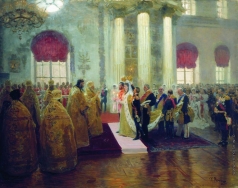 Репин И. Е. Венчание Николая II и великой княжны Александры Федоровны
