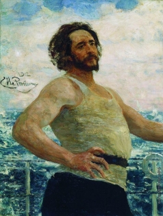 Репин И. Е. Портрет писателя Л.Н.Андреева на яхте