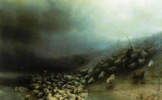 Айвазовский И. К. Отара овец в бурю