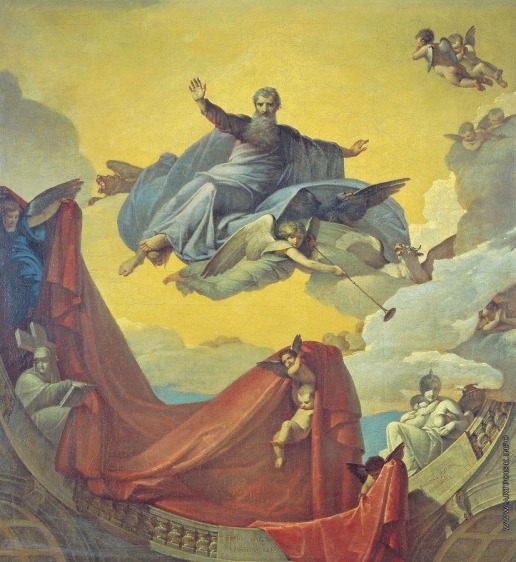 Шебуев В. К. Видение пророка Иезекииля. Эскиз плафона для церкви Св. Екатерины при ИАХ