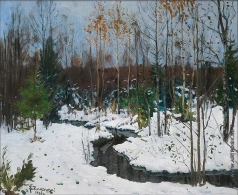 Жуковский С. Ю. Лесной ручей зимой