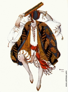 Бакст Л. С. Эскиз костюма для еврейского танца с тамбурином к балету &quot;Клеопатра&quot;