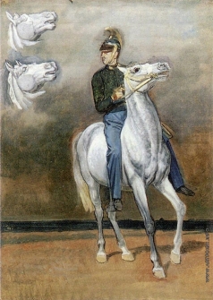 Иванов А. А. Французский драгун на сером коне (в повороте правого всадника). Голова коня (с гипсового слепка - два варианта)