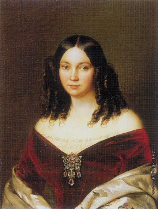 Заболотский П. Е. Портрет девушки в красном бархатном платье