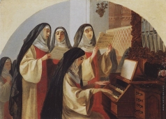 Брюллов К. П. Монахини монастыря Святого Сердца в Риме, поющие у органа