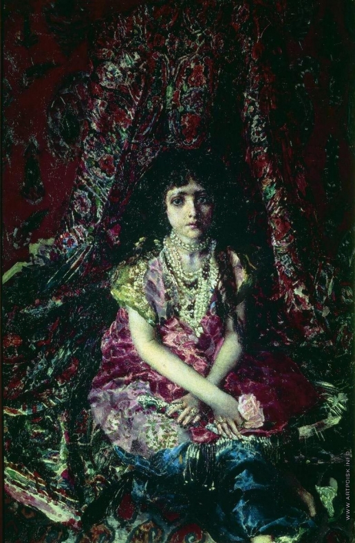 Врубель М. А. Девочка на фоне персидского ковра