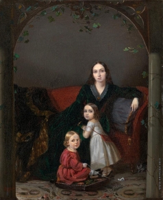 Захаров П. З. Портрет Анны Григорьевны Ермоловой со своими детьми