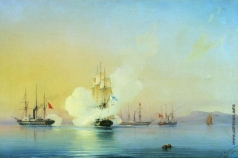 Боголюбов А. П. Бой 44-пушечного фрегата &quot;Флора&quot; с тремя турецкими пароходами у мыса Пицунда 9 ноября 1853 года
