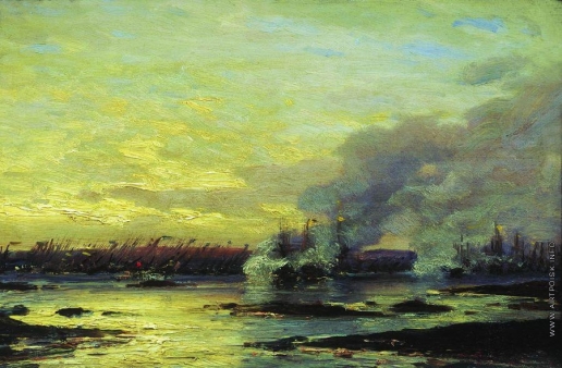 Боголюбов А. П. Гангутский бой (Второй момент сражения русского галерного флота с корабельным шведским флотом в 1714 году у мыса Гангут)