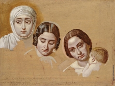 Иванов А. А. Три женские головы (правая - голова женщины с ребенком)