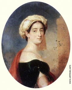 Голике В. А. Портрет неизвестной в тюрбане и зеленом платье