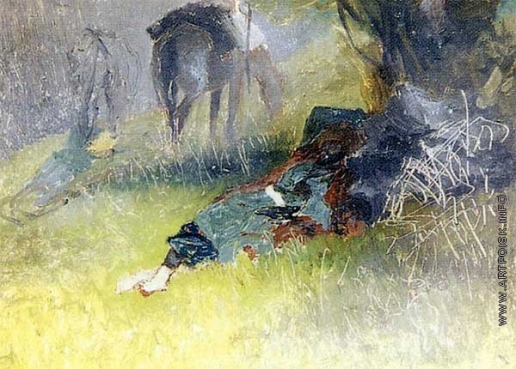 Гагарин Г. Г. Турок, отдыхающий под деревом. Этюд