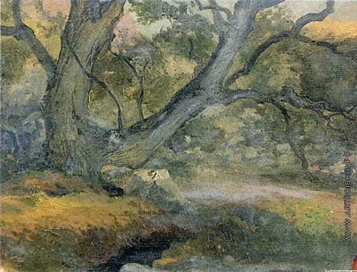 Гагарин Г. Г. Горный пейзаж с деревом