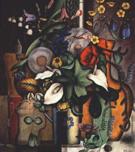 Клюн И. В. Натюрморт с цветами и кувшином