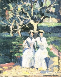 Малевич К. С. Две женщины в саду