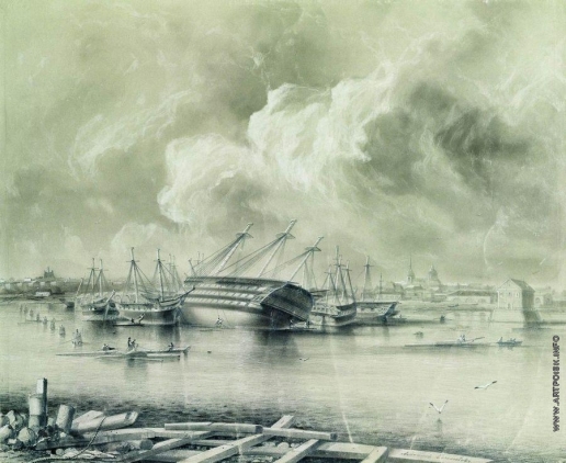 Боголюбов А. П. Кронштадт после наводнения 7 ноября 1824 года