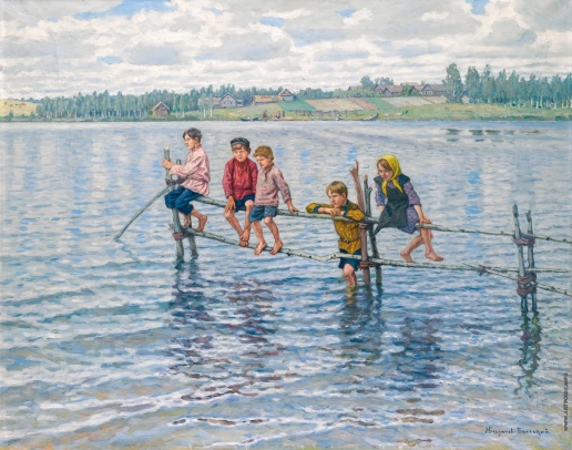Богданов-Бельский Н. П. Дети на озере в Леттгалии