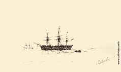 Айвазовский И. К. Трехмачтовое судно. Набросок