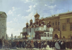 Бодри К. П. Крестный ход у Благовещенского собора в Московском Кремле