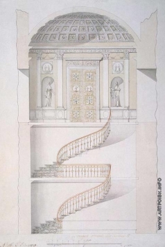 Камерон К. К. Проект лестницы павильона Холодных бань в Царском Селе