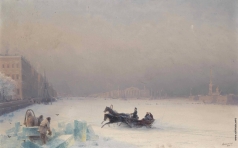 Айвазовский И. К. Александр II на замерзшей Неве
