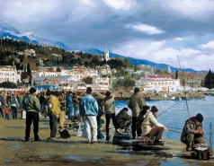 Бочаров С. П. Ялтинские рыбаки с видом на храм  святого Иоанна Златоуста