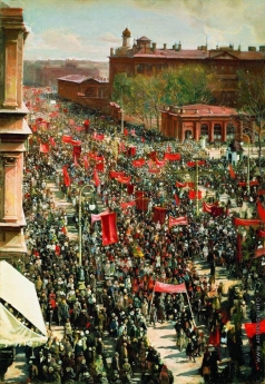 Бродский И. И. Первомайская демонстрация на проспекте 25 октября