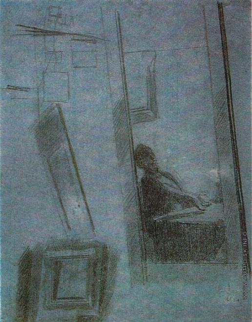 Федотов П. А. Игрок, сидящий за столом (отражение в зеркале)