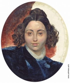 Брюллов К. П. Портрет баронессы И.И.Клодт, жены скульптора П.К.Клодта. Около