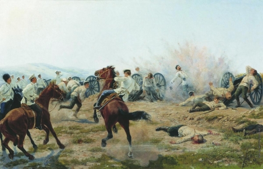 Бунин Н. Н. Смерть генерала Келлера во время боя на Янзелинском перевале. 1904 год