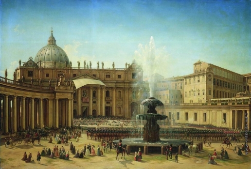 Чернецов Г. Г. Площадь Святого Петра в Риме во время папского благословения