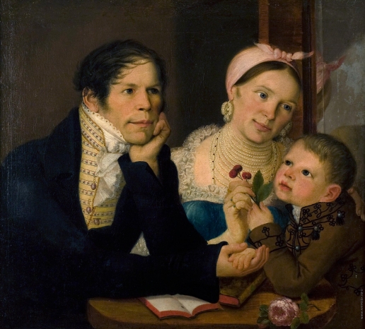 Колокольников-Воронин Я. М. Автопортрет с женой и сыном