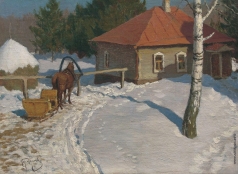 Гермашев М. М. Зимний пейзаж. Окраина деревни