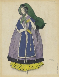 Бакст Л. С. Эскиз костюма: женщина в фиолетовом платье