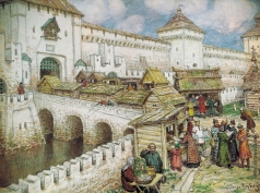 Васнецов А. М. Книжные лавочки на Спасском мосту в XVII веке